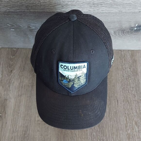 Columbia Spring Grove Fitted Trucker Hat Color: Black w/Patch Logo L/XL Unisex - Picture 2 of 6